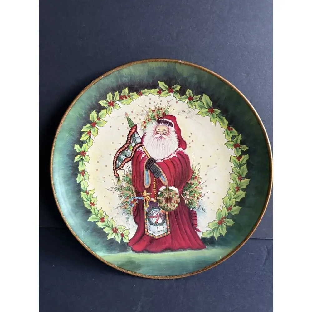 Giftcraft Holiday Plate 068901 Old World Santa Father Christmas Collectible 10”